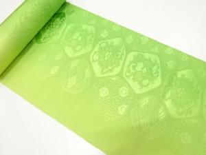 アンティーク　石畳に花・古典柄織り出し　八寸帯地反物